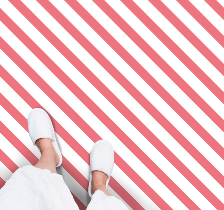 Tappeto vinile strisce motivo rosa e bianco - TenStickers