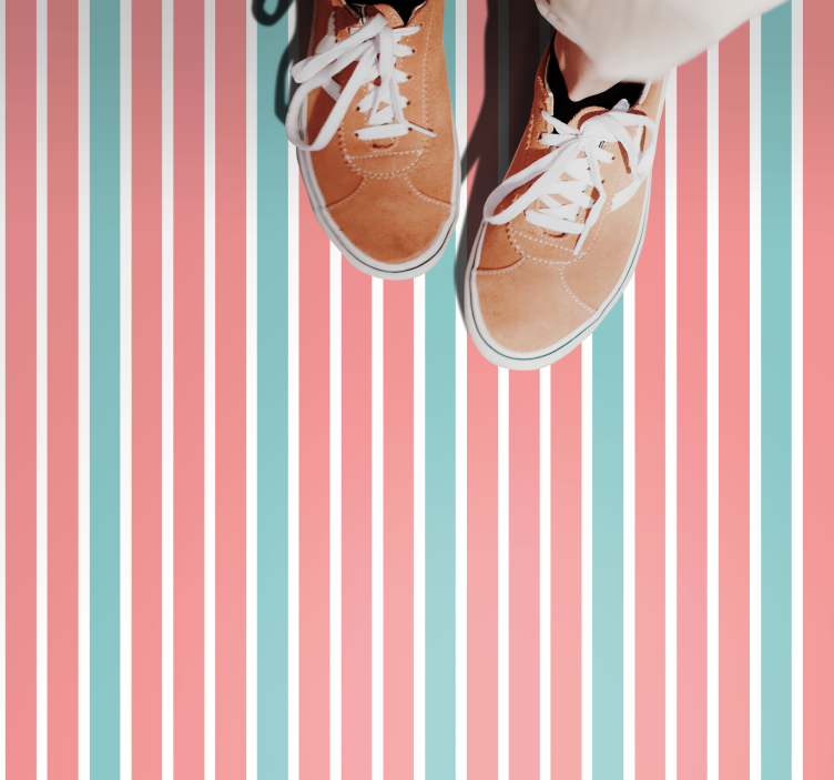 Tappeto vinile strisce stampa a righe luminose - TenStickers