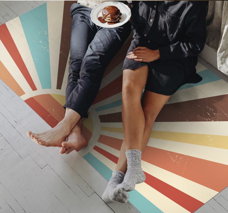 Tappeto vinile strisce strisce a raggiera - TenStickers