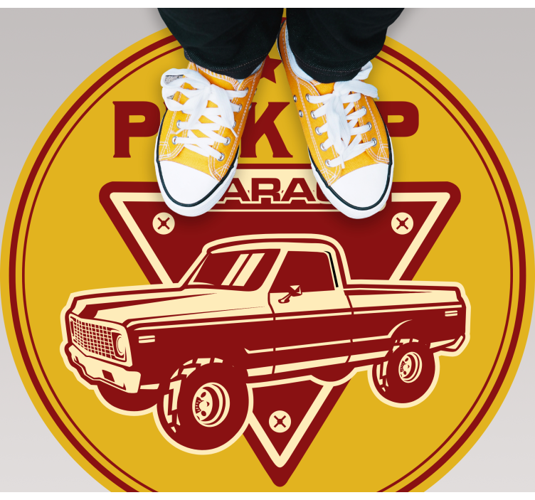 Tappeto vinile vintage garage per pickup classici - TenStickers