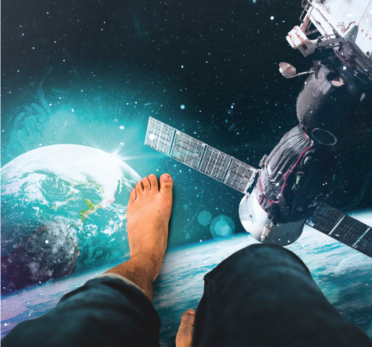 Tappetto vinile stelle esplorazione del viaggio galattico - TenStickers