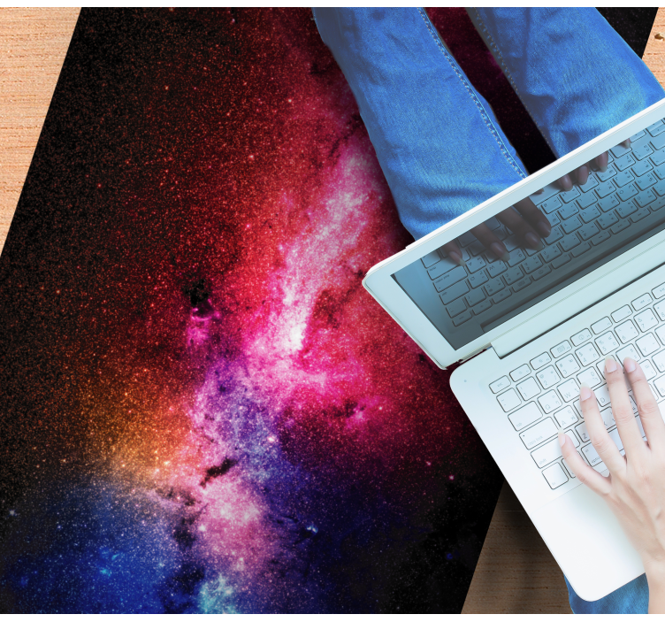 Tappetto vinile stelle esplosione di colori galattici - TenStickers