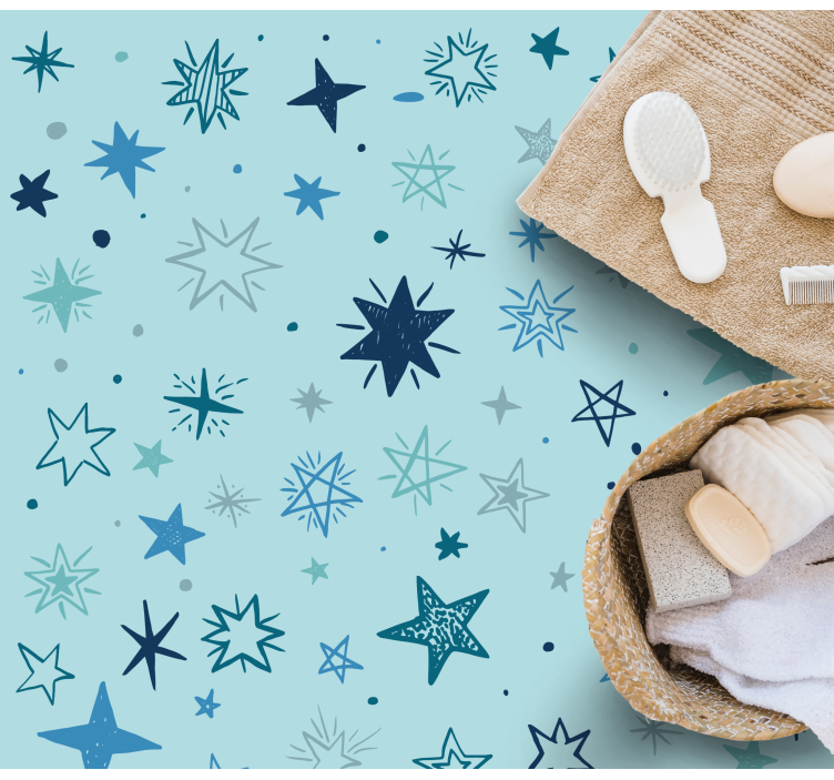 Tappetto vinile stelle motivo blu notte - TenStickers