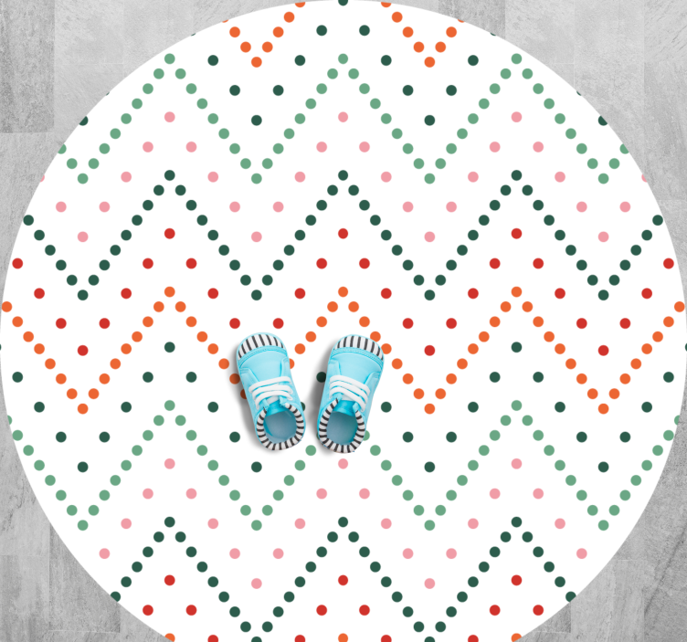 Tappetto vinile stelle motivo a pois chevron - TenStickers