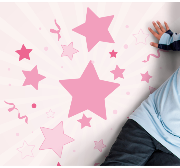 Tappetto vinile stelle motivo festivo rosa - TenStickers