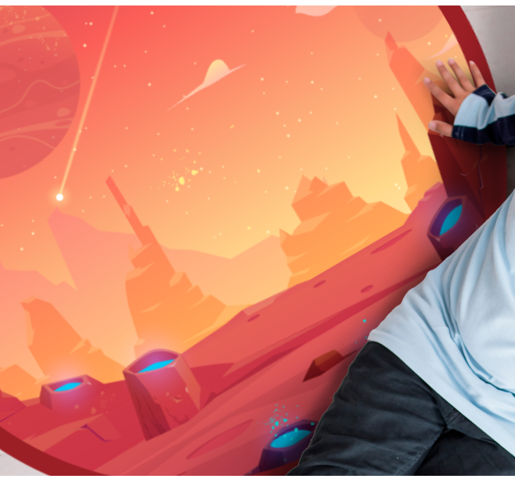 Tappetto vinile stelle scena di deserto cosmico - TenStickers