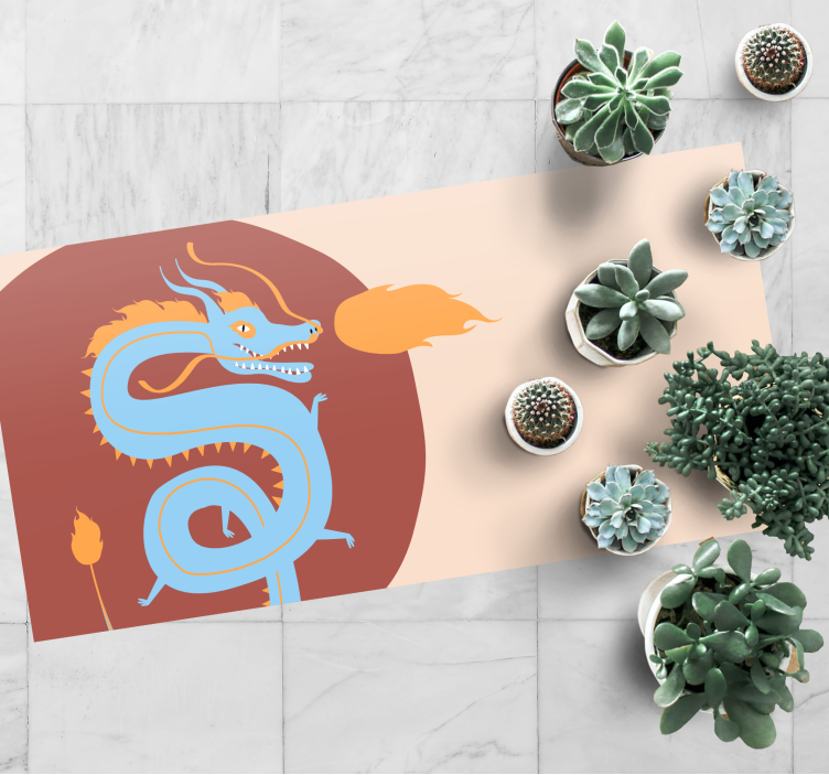 Tappeto vinile etnico spirito del drago - TenStickers