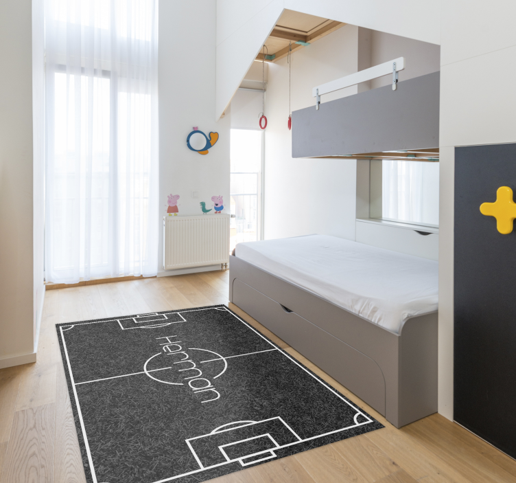 Tappeto vinile giochi campo da calcio con nome - TenStickers