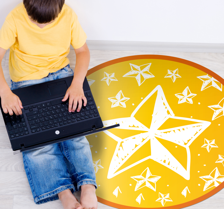 Tappetto vinile stelle tema giallo stellato - TenStickers