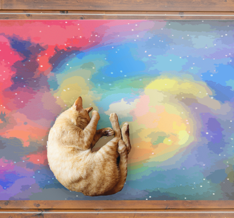 Tappeto vinile moderno vortice celeste - TenStickers