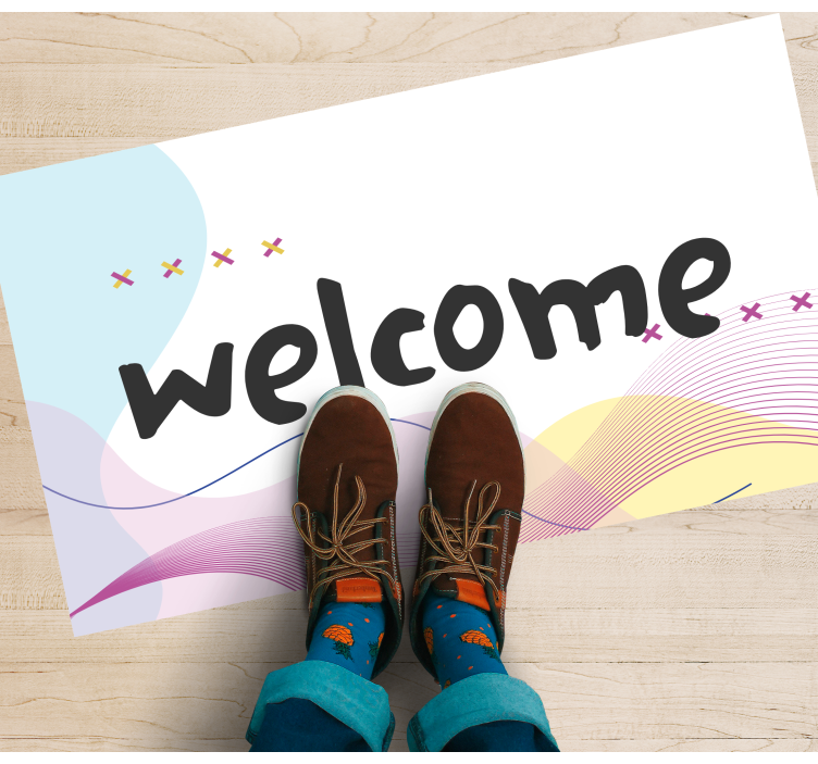 Zerbino pvc benvenuto astratto moderno - TenStickers