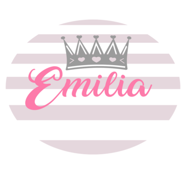 Tappeto vinile con nome corona e strisce - TenStickers