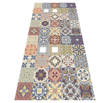Tappeto in vinile cucina piastrelle multicolore - TenStickers