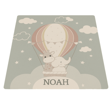Tappeto vinile per bambini mongolfiera personalizzata - TenStickers