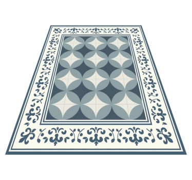 Tappeto vinile piastrelle motivo blu e bianco - TenStickers