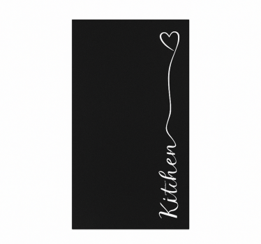 Tappeto pvc cucina lettera corsiva a forma di cuore - TenStickers