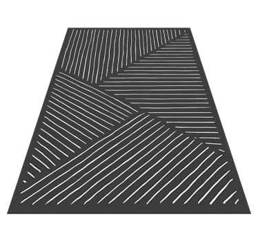 Tappeto pvc cucina linee ondulate bianche - TenStickers