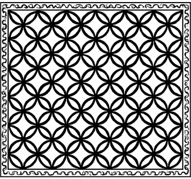Tappeto pvc cucina nero bianco ornato - TenStickers