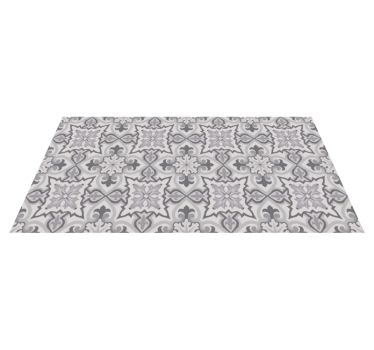 Tappeto vinile piastrelle cucina baroni grigia - TenStickers