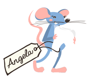 Tappeto vinile animali topo blu con nome - TenStickers
