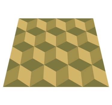Tappeto vinile sala da pranzo cubi 3d beige - TenStickers