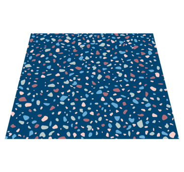 Tappeto pvc cucina terrazzo blu scuro - TenStickers