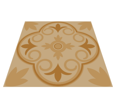 Tappeto pvc cucina motivo floreale beige vintage - TenStickers