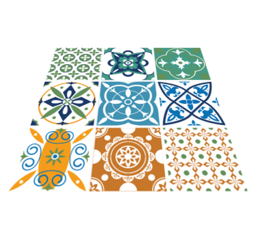 Tappeto pvc cucina mix di piastrelle in porcellana - TenStickers