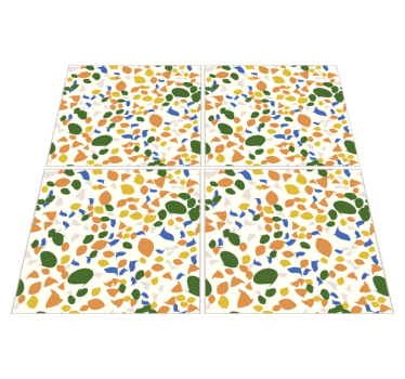 Tappeto pvc cucina effetto piastrelle terrazzo - TenStickers