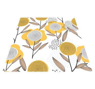 Tappeto pvc cucina motivo floreale astratto giallo - TenStickers