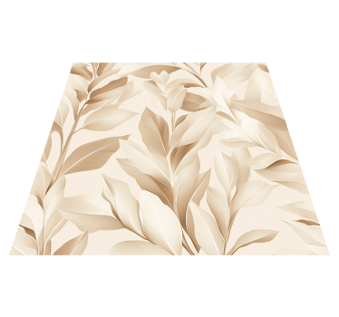 Tappeto pvc cucina design fogli beige - TenStickers