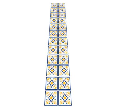 Tappeto pvc cucina piastrelle portoghesi blu e gialle - TenStickers