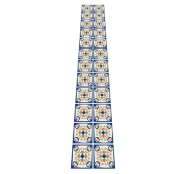 Tappeto pvc cucina piastrelle portoghesi fiori rosa - TenStickers