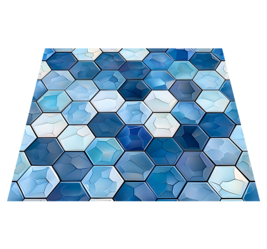 Tappeto vinile ufficio effetto piastrelle blu - TenStickers
