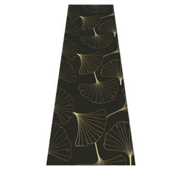 Tappeto vinile ufficio foglie di ginkgo charcoal oro - TenStickers