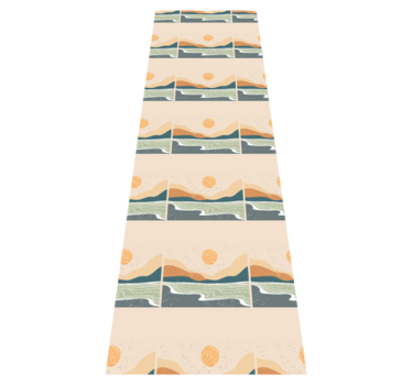 Tappeto vinile ufficio montagne al tramonto astratto - TenStickers