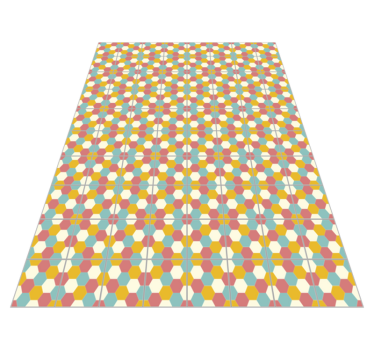 Tappeto in vinile geometrico esagoni colorati - TenStickers