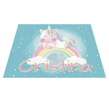 Tappeto in vinile per bambini unicorno personalizzabile - TenStickers