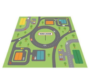 Tappeto vinile con nome paesaggio urbano personalizzato - TenStickers