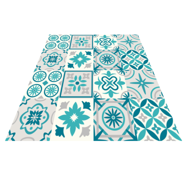 Tappeto pvc cucina eclettico turchese - TenStickers