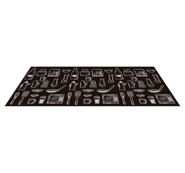 Tappeto in vinile cucina moderno con utensili - TenStickers