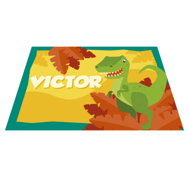 Tappeto vinile con nome personalizzazione dei dinosauri - TenStickers