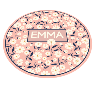 Tappeto vinile con nome cerchio floreale personalizzato - TenStickers