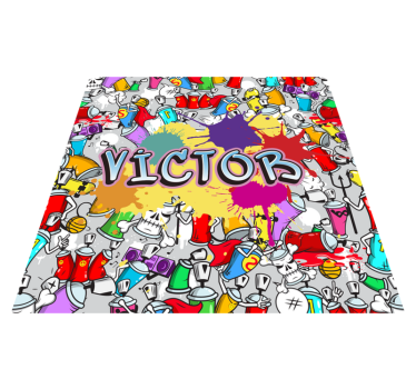 Tappeto vinile con nome stile graffiti personalizzato - TenStickers