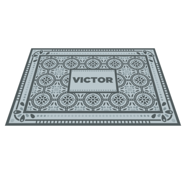 Tappeto vinile con nome mosaico personalizzato - TenStickers