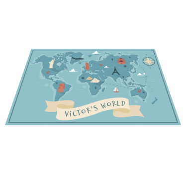 Tappeto vinile con nome mappa personalizzata - TenStickers