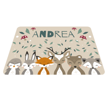 Tappeto in vinile personalizzato con piccoli animali - TenStickers