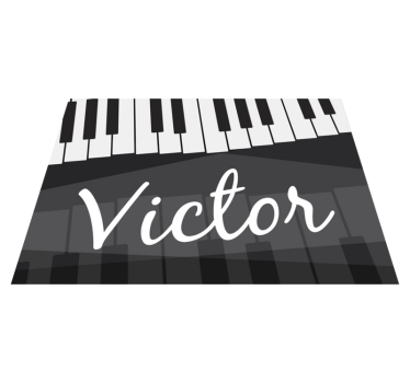 Tappeto vinile con nome tastiera personalizzabile - TenStickers