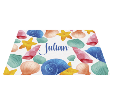 Tappeto vinile con nome personalizzazione delle conchiglie - TenStickers