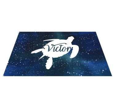 Tappeto vinile con nome tartaruga marina stellata - TenStickers